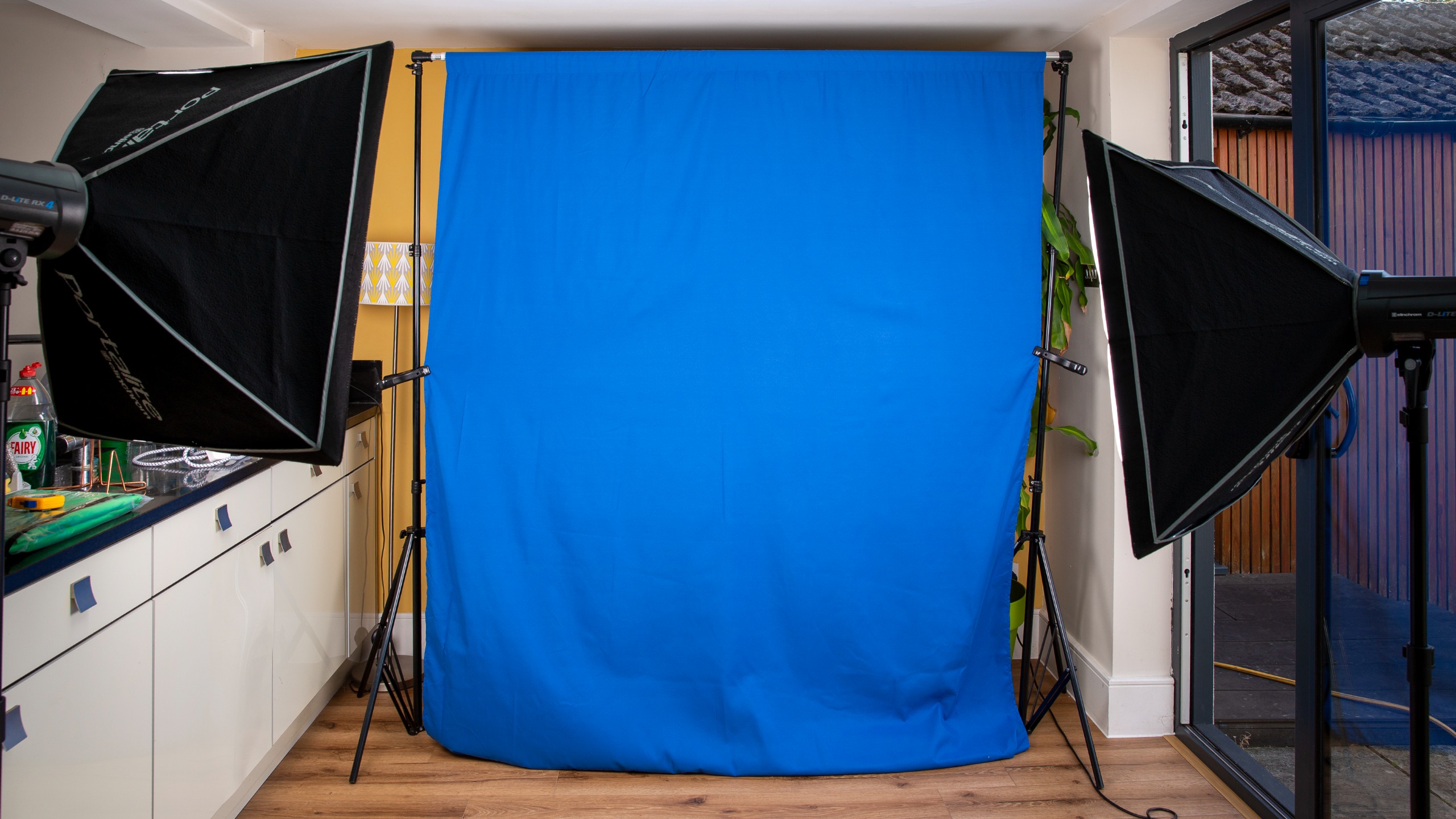 Neewer polyester muslin backdrops blue green white