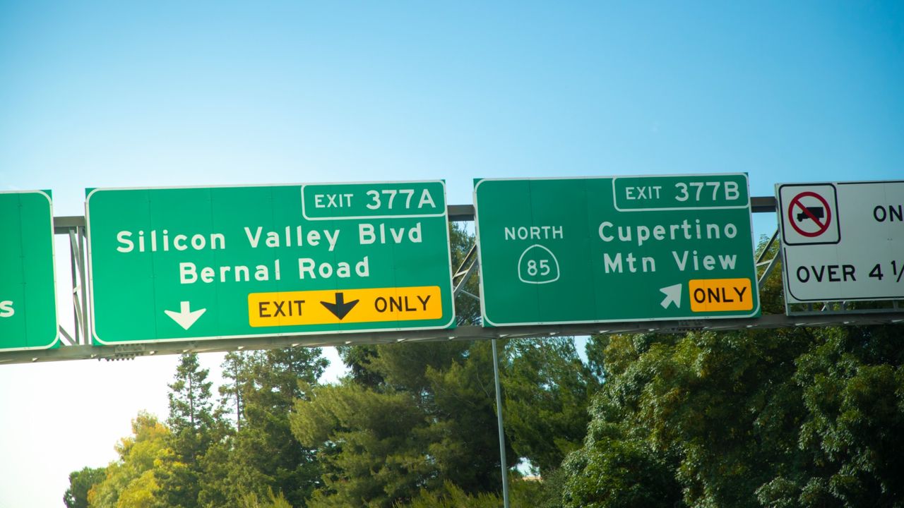 The street sign for Silicon Valley Blvd is seen in California.