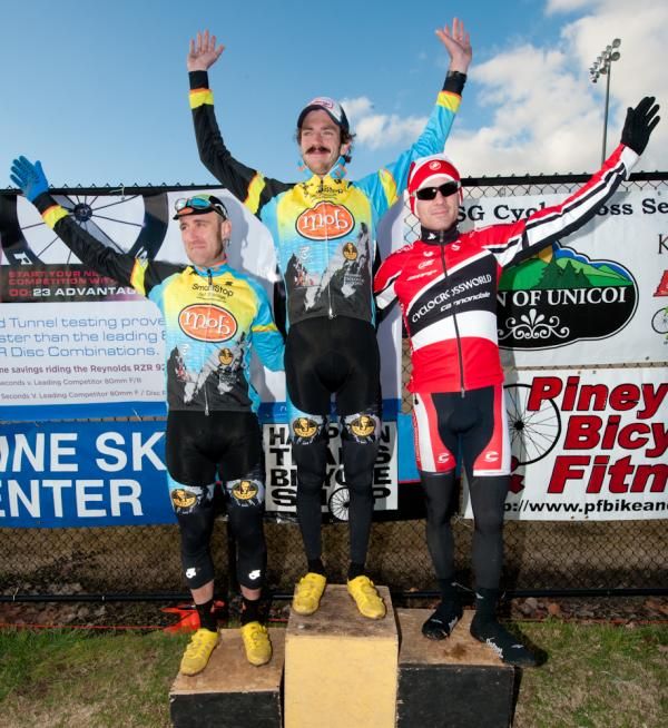 Men's podium (l-r): Adam Myerson, Travis Livermon, Dylan McNicholas