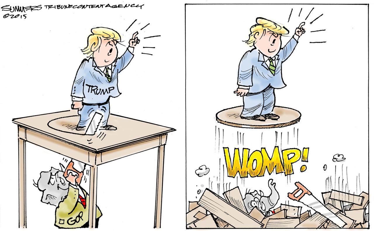 Political cartoon U.S. Donald Trump GOP