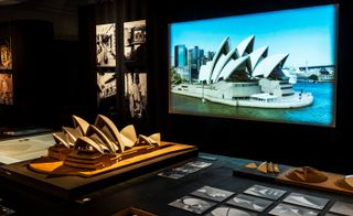 Sydney Opera House, model and ephemera displayed in the exhibition