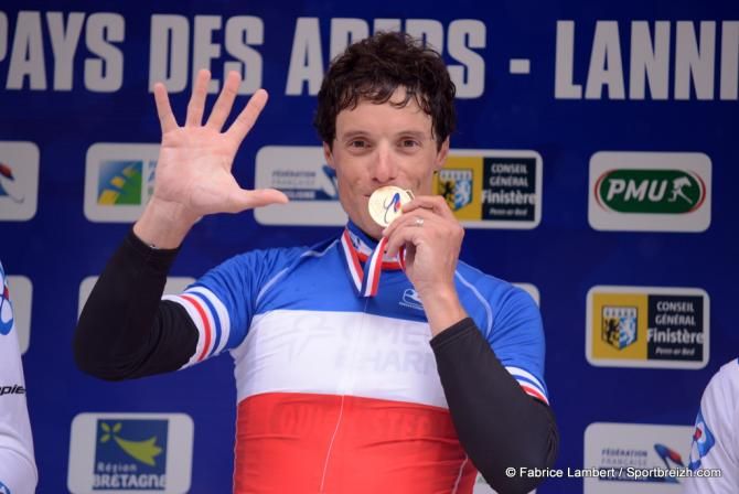 Sylvain Chavanel (Omega Pharma-Quickstep) national champion for the fifth time