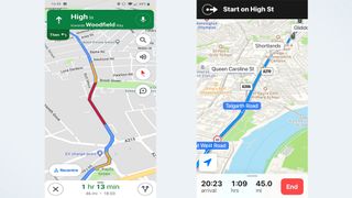 Google Maps vs. Apple Maps: traffic graphics