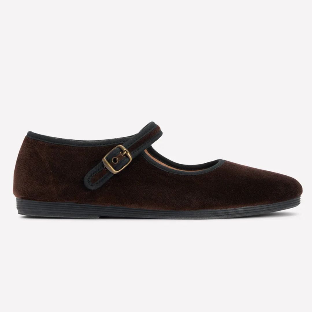 Boden Mary Jane Velvet Ballet Flats