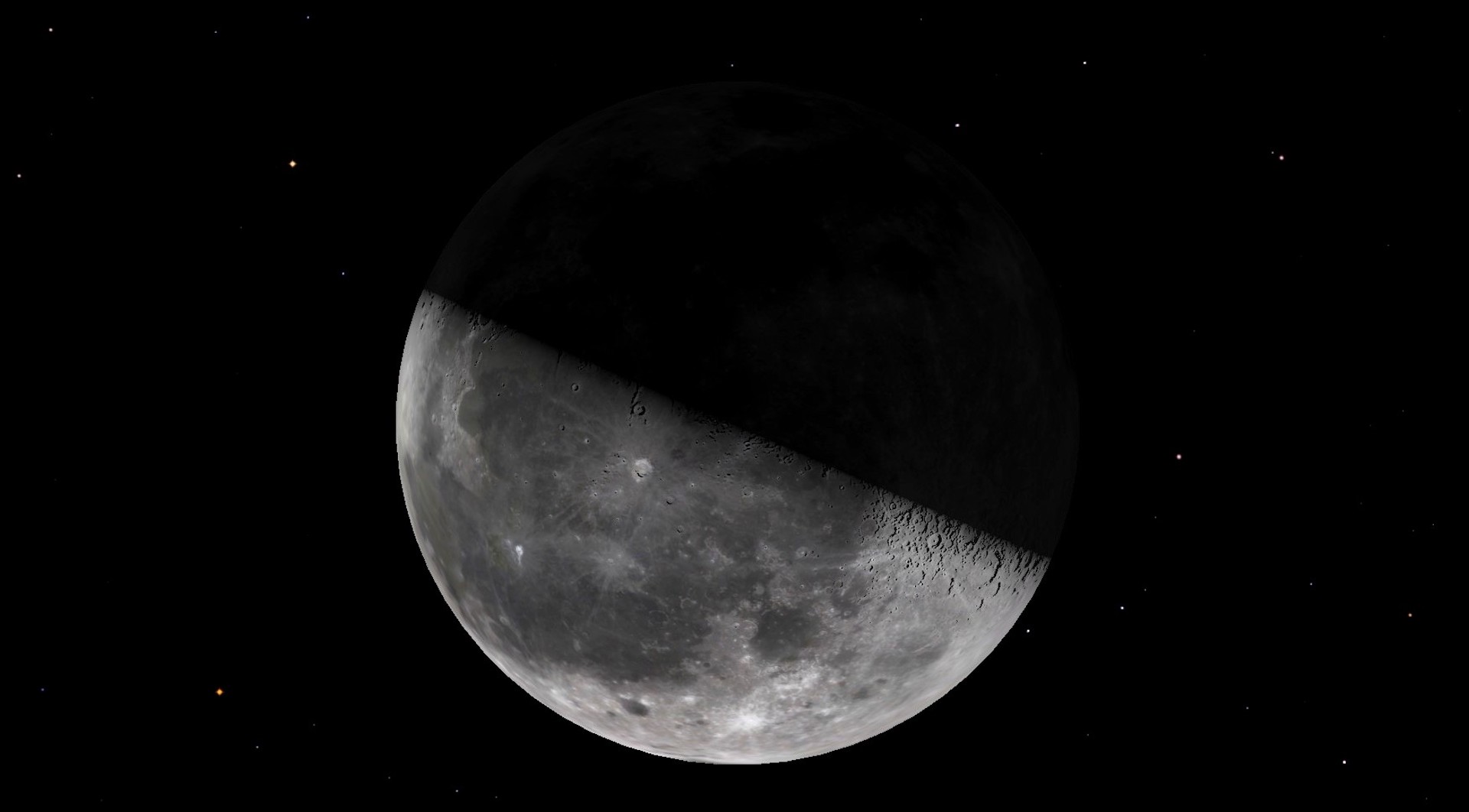 An illustration of the last quarter moon as it will appear on the evening of January 14.