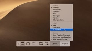 macOS Mojave’s Screenshots toolbar.