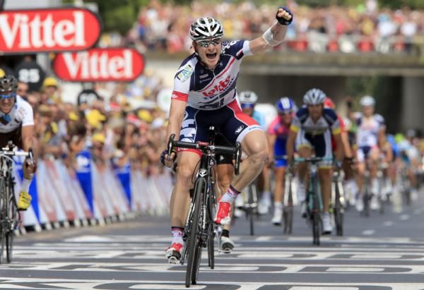 Greipel roars with delight after winning stage 13 at the 2012 Tour de France