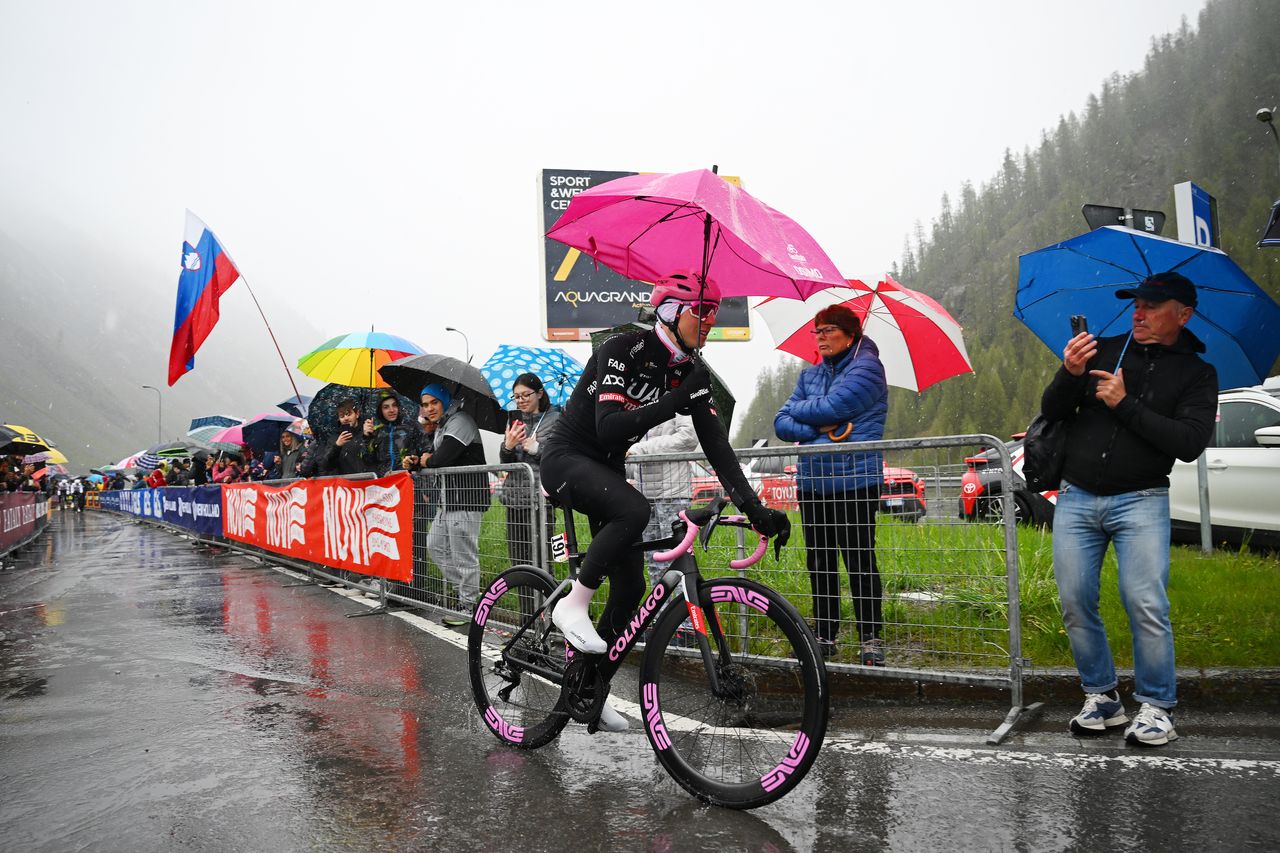 Tadej Pogačar on stage 16 of the Giro d&#039;Italia