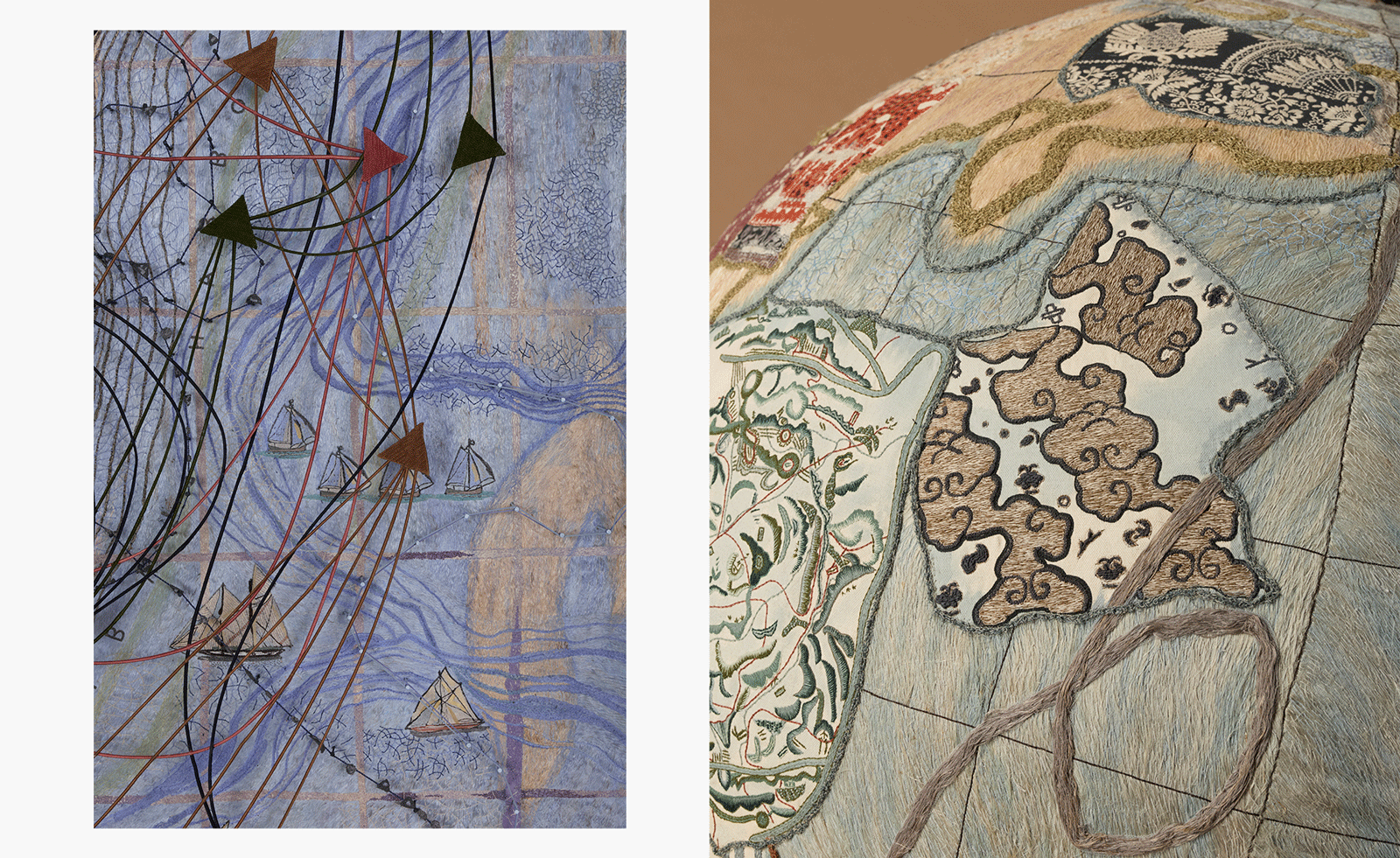 embroidery on large canvases from a mumbai exhibition 