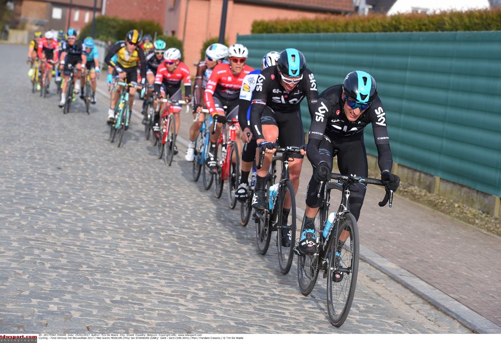 Team Sky lead the chase but they couldn't bring back the leaders