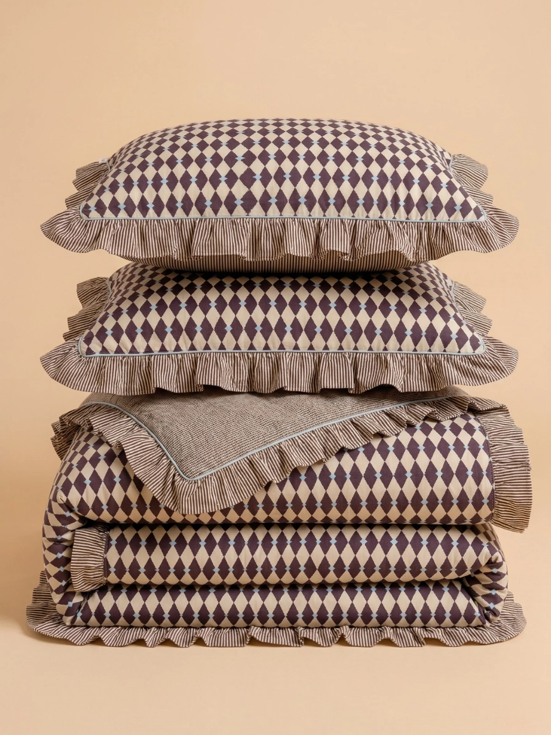 A colorful harlequin cotton bedding set from TBCo