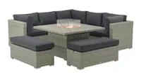 Best rattan garden furniture 2021 - best rattan corner sofa with fire pit - Bramblecrest
