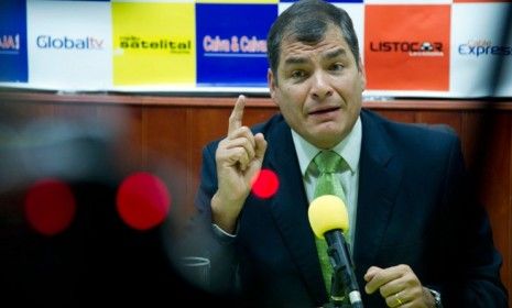 Ecuador&amp;#039;s President Rafael Correa pictured during an interview Aug. 17.