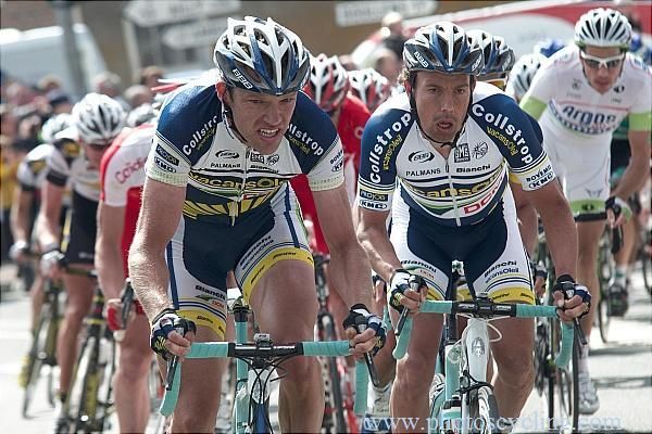 Vacansoleil-DCM teammates Frederik Veuchelen and Kenny Van Hummel.