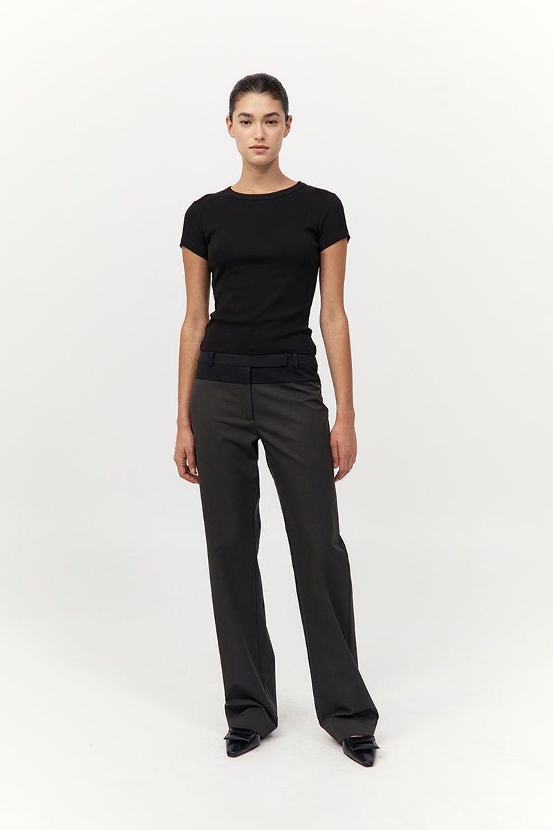90s Splice Panelled Pants - Black Olive / Black