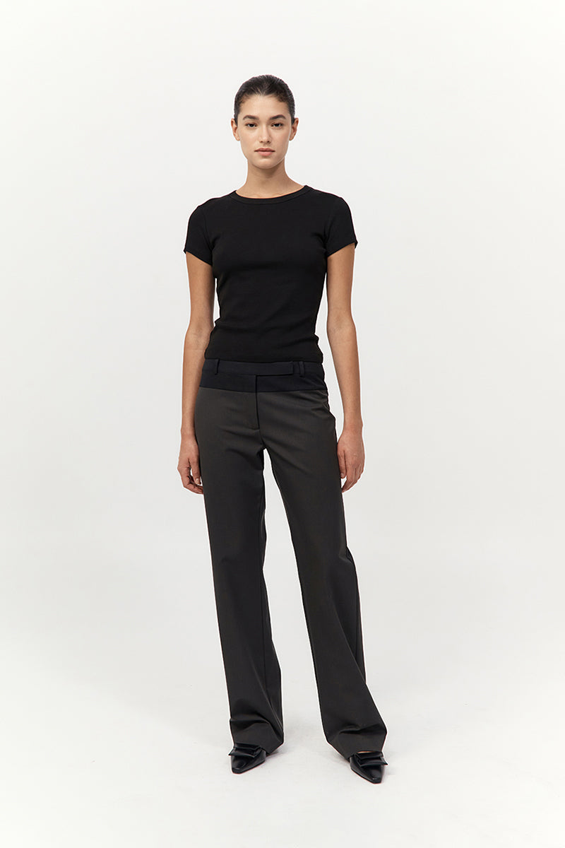 90s Splice Panelled Pants - Black Olive / Black