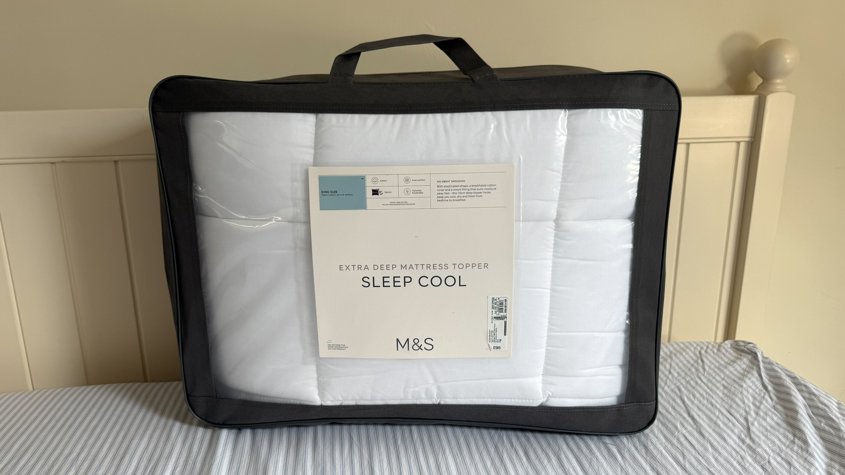 M&amp;S Stay Cool 10cm Depth Mattress Topper being tested at home