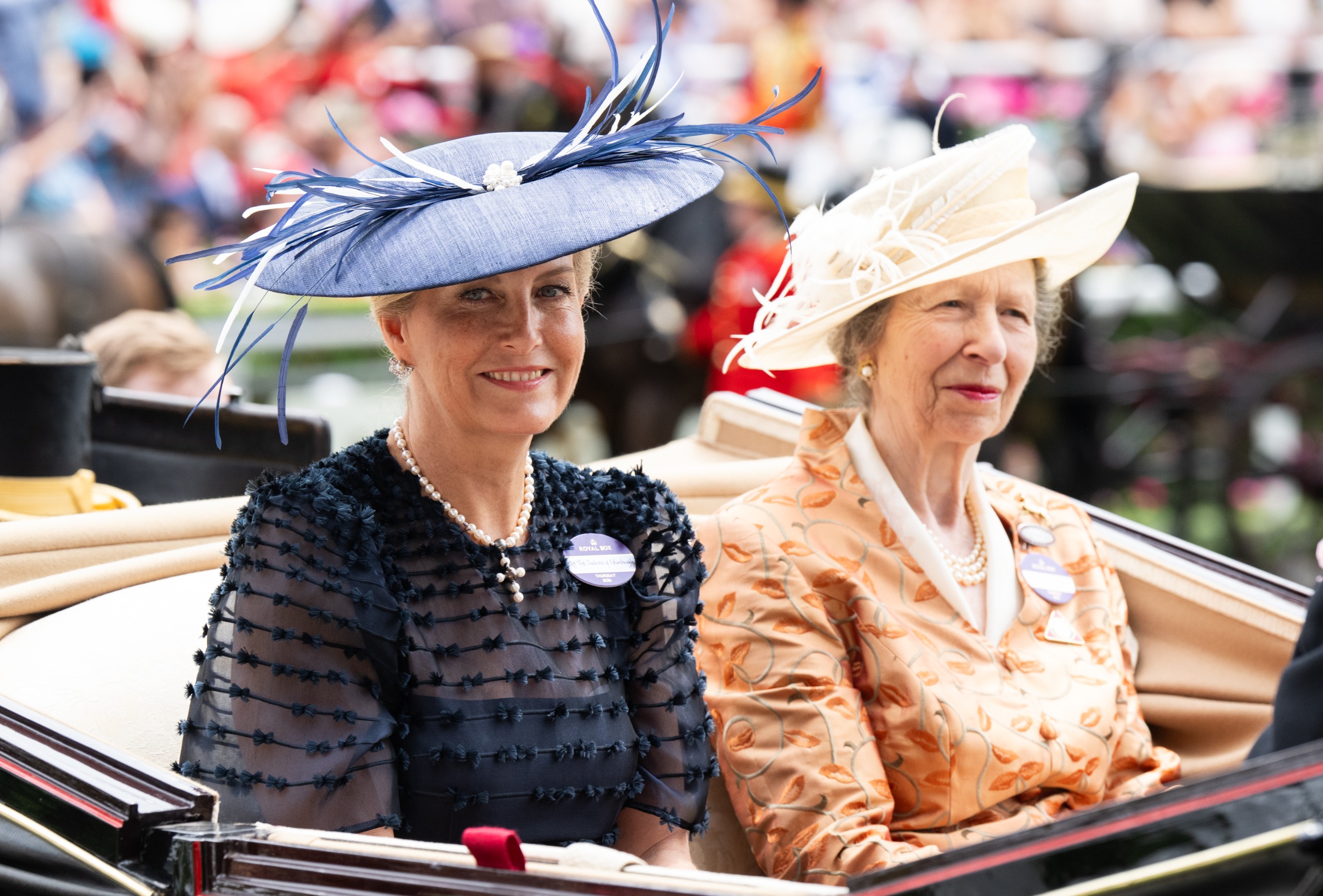 Duchess Sophie and Princess Anne riding in a carriage