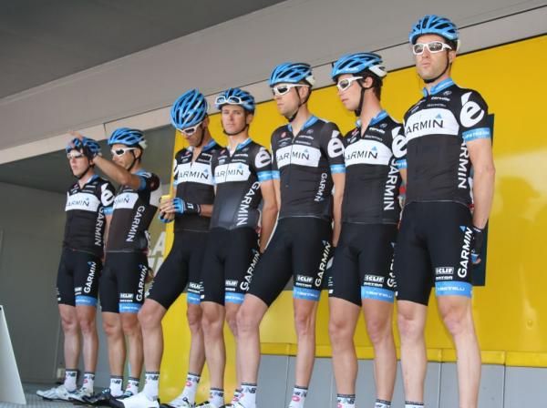 The Garmin-Cervelo team on stage