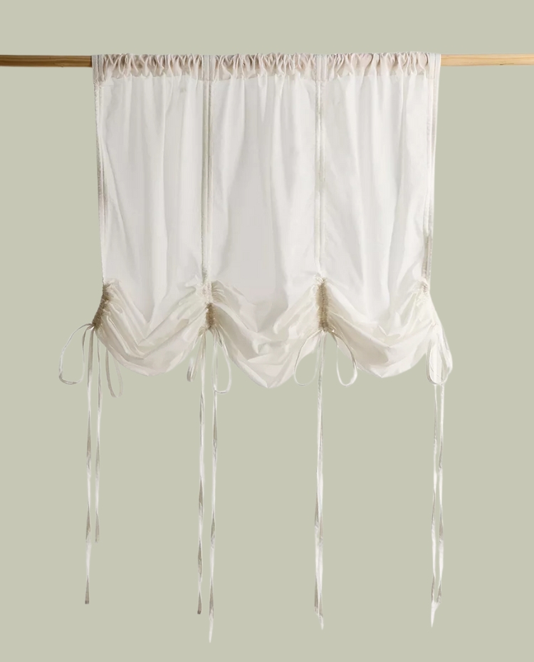 Urban Outfitters, White Valance Tie Bow Curtain