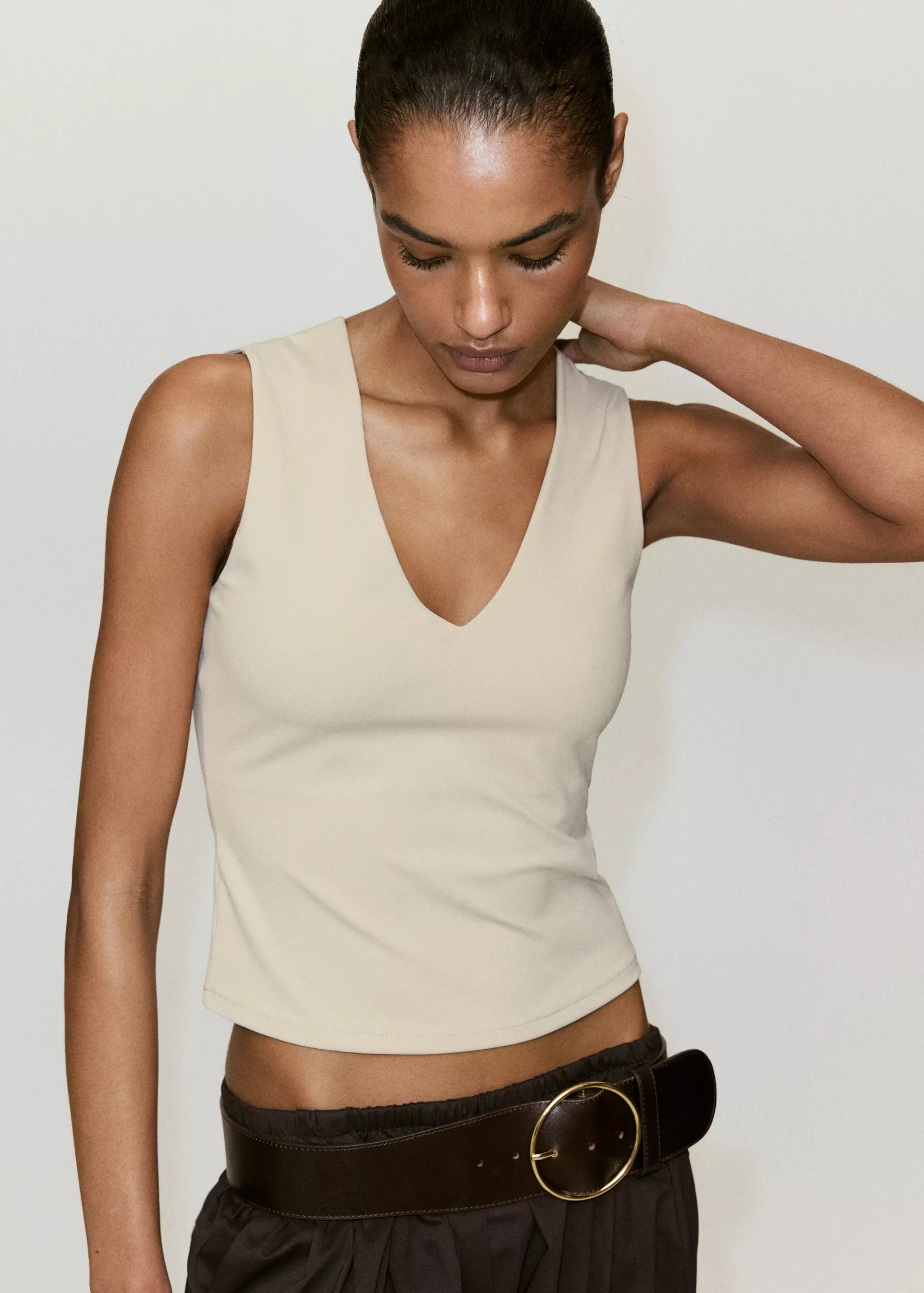 Fitted V-Neck Top - Women | Mango United Kingdom