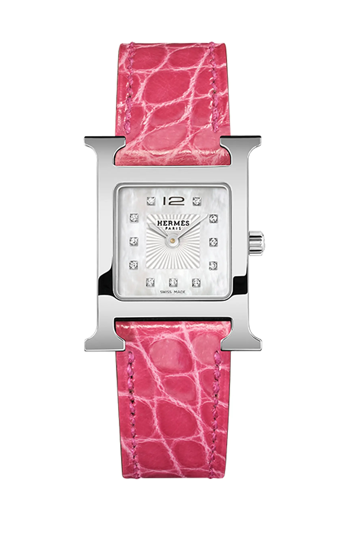Hermès Rosedale Leather Strap Watch, 32mm