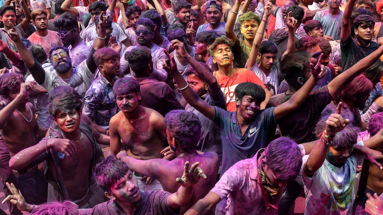 Holi celebrations in Guwahati in the northeast state of Assam