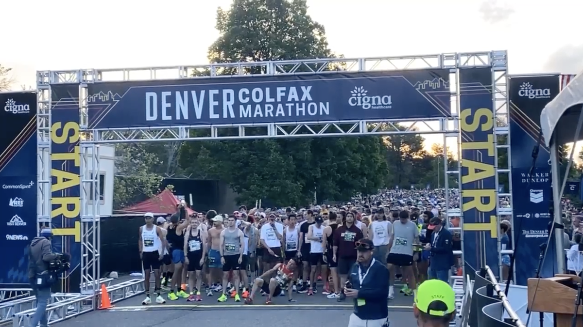 Start line of the 2024 Colfax Marathon in Denver, Colorado