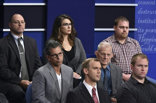 Audience members Sunday night at the presidential debate.