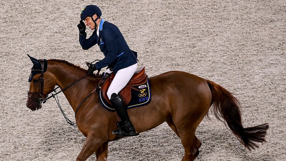 Henrik von Eckermann of Sweden riding King Edward during the jumping at the FEI World Cup Finals 2024