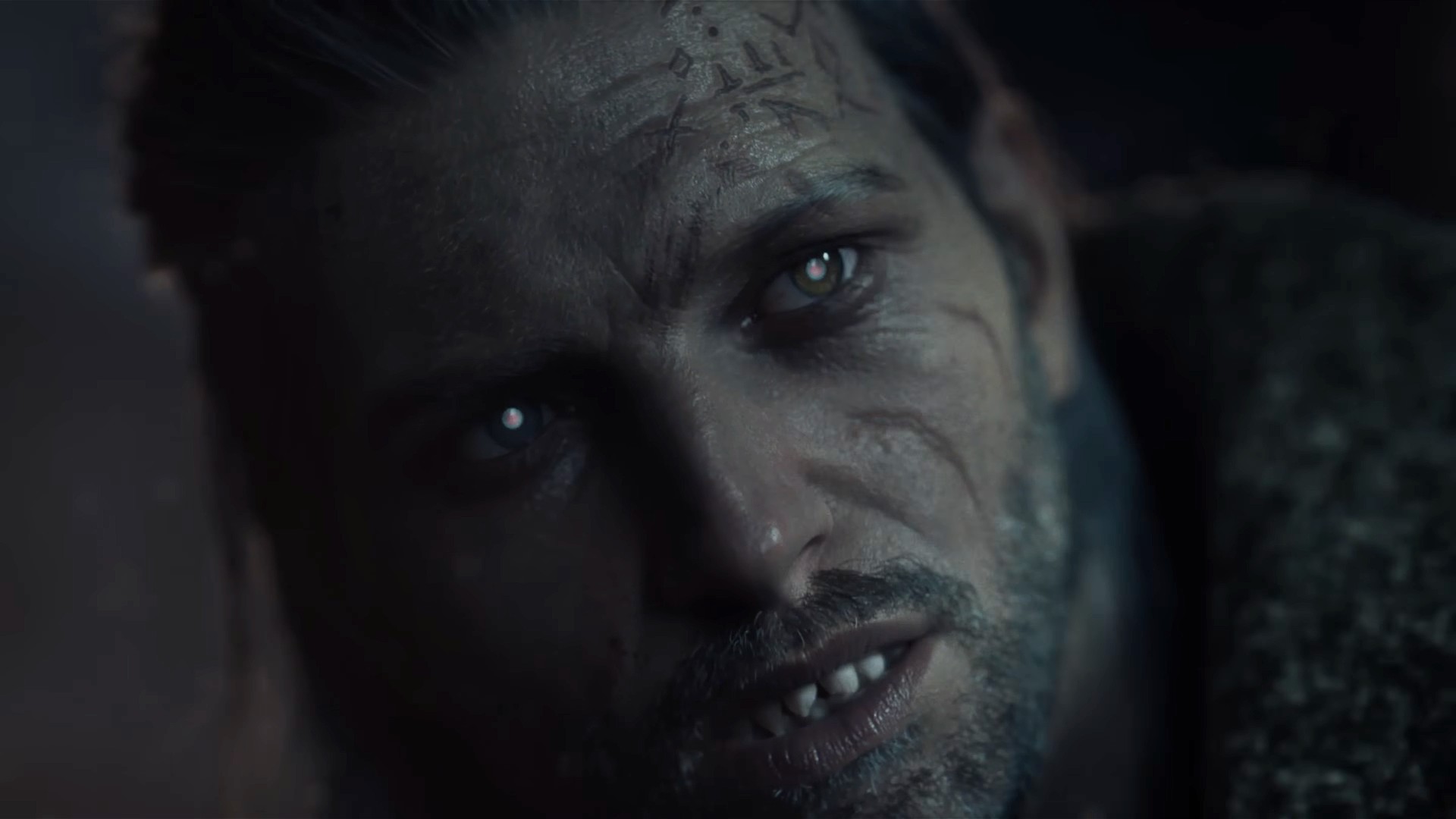The Blood of Dawnwalker trailer screenshot of a closeup of Coen in the modern day