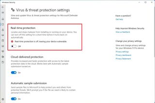 Disable Microsoft Defender Antivirus protection