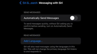 Siri settings in iOS 17.4