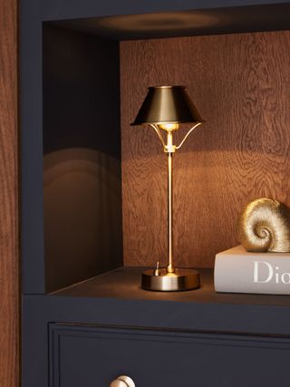 Brass Hector Rechargeable Small Table Lamp