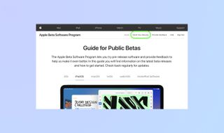 ipados 16 public beta install process showing enroll your devies button highlighted