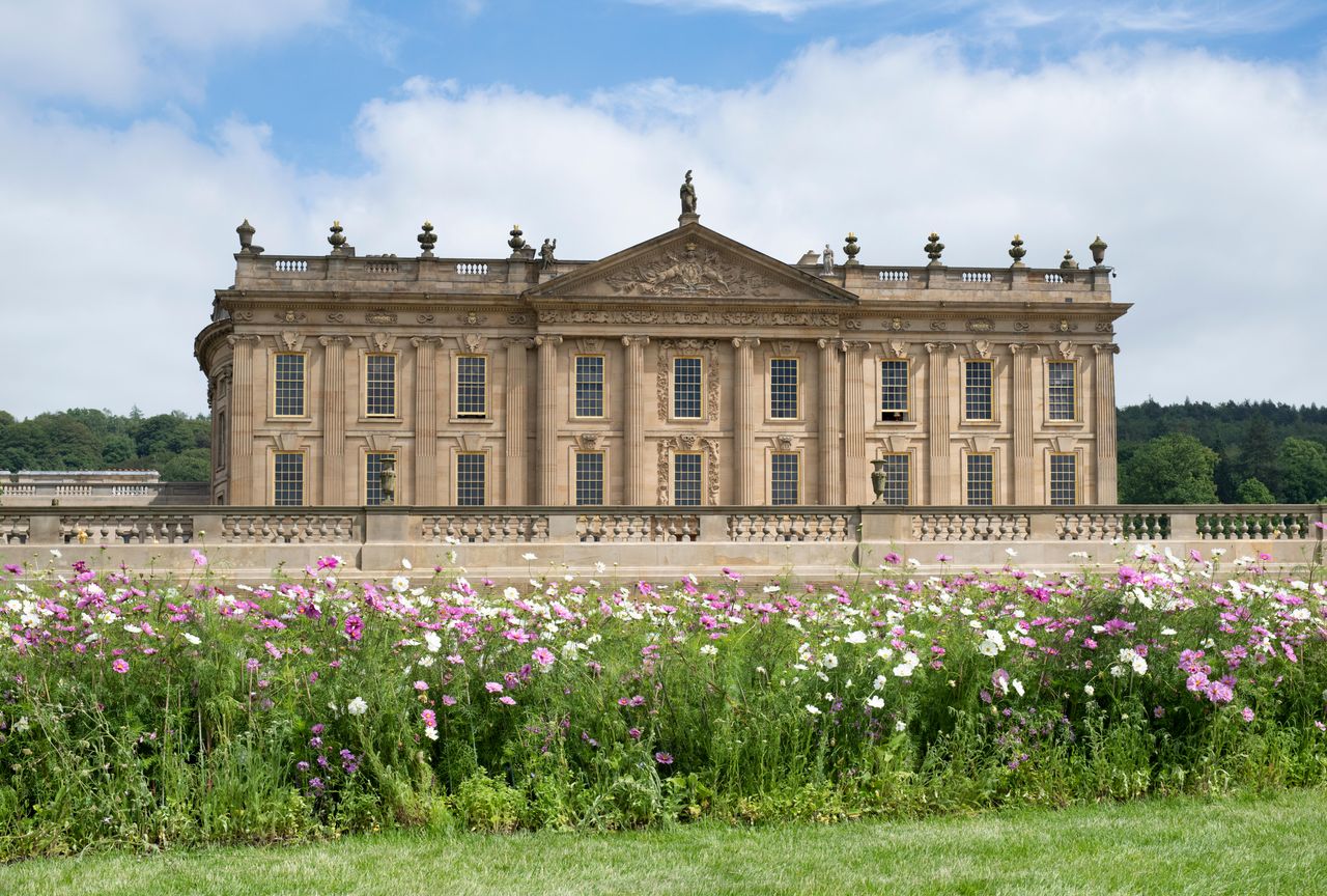 Chatsworth House for the RHS Chatsworth flower show 2018. Bakewell, Derbyshire.