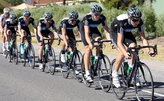 Chris Froome leads Sky's Tour Down Under team on a training ride.