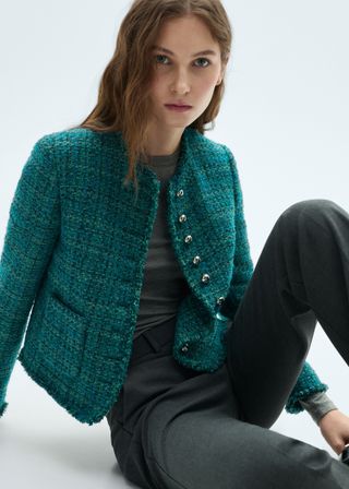 Pocket Tweed Jacket - Women | Mango United Kingdom