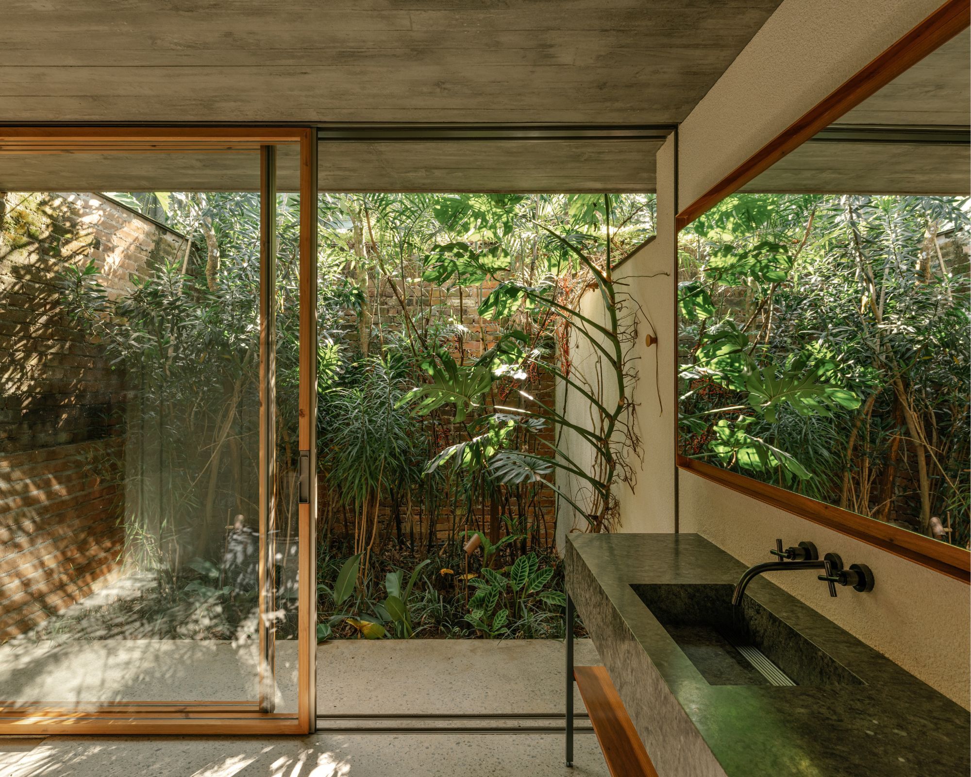Tropical bathroom garden