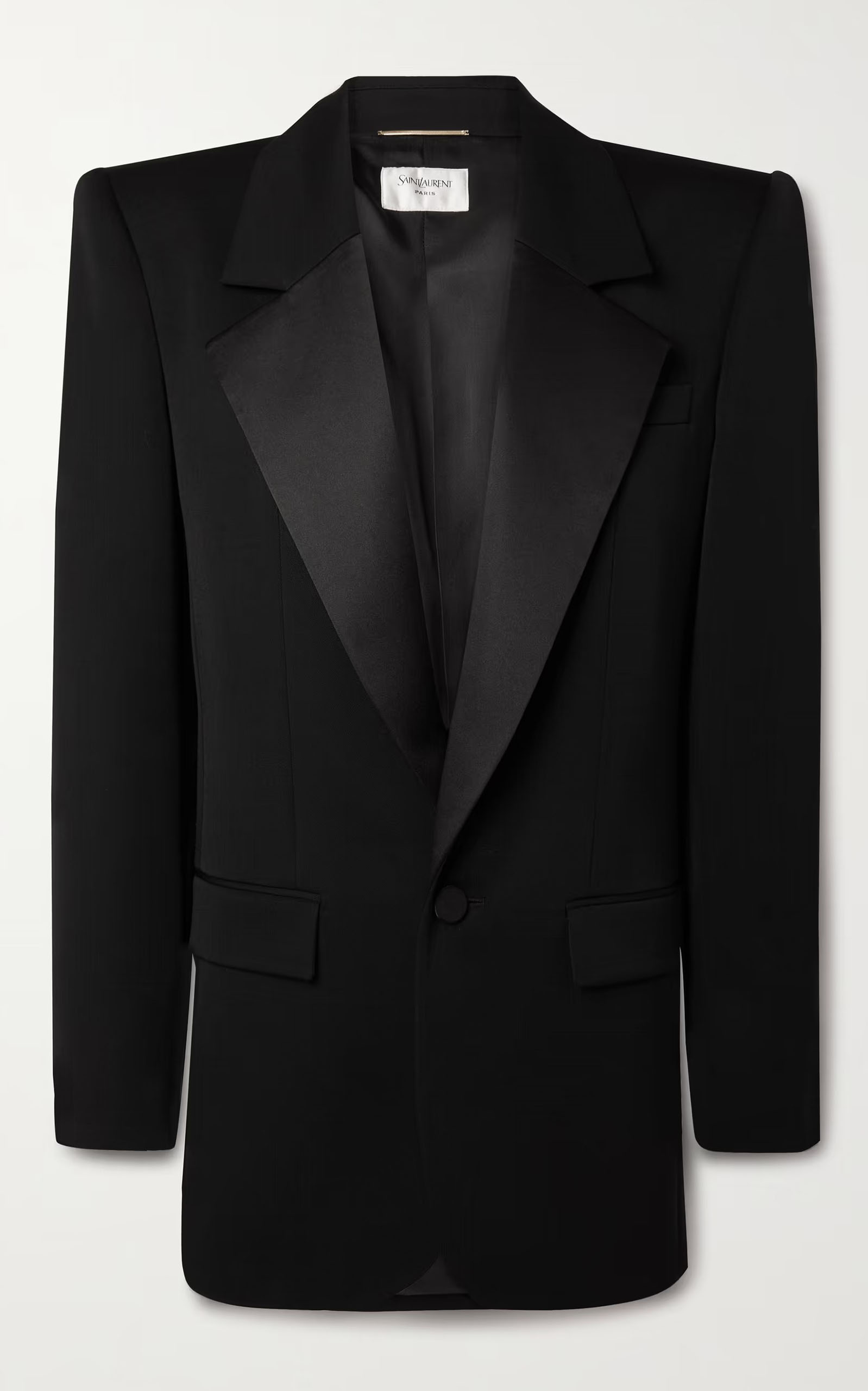 Grain De Poudre Wool and Silk-Satin Blazer