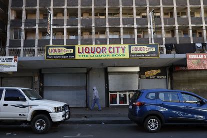 A closed liquor store in Johannesburg.