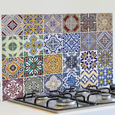 Peel and stick splashback tiles