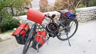 loaded bikepacking bike