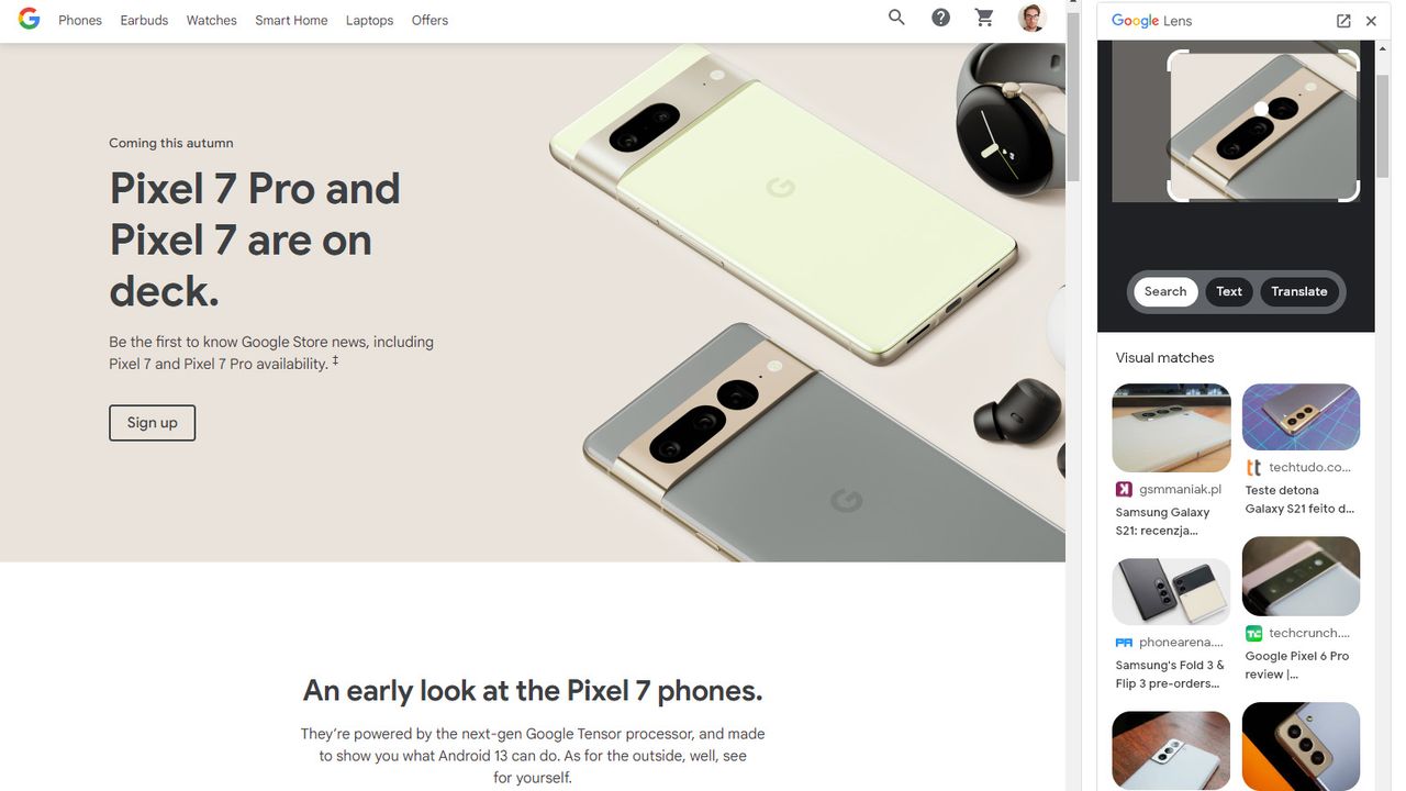 Pixel 7 oder Samsung Galaxy? Google Lens sieht verwirrt aus 1 Pixel 7 oder S21? Google Lens ist nicht sicher