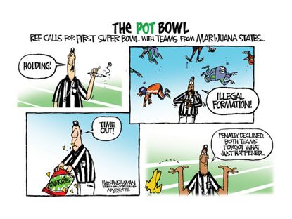 Editorial cartoon Super Bowl