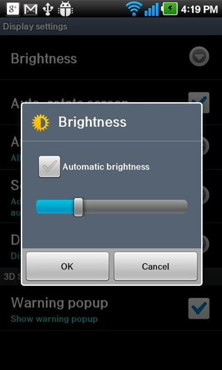 Screen brightness