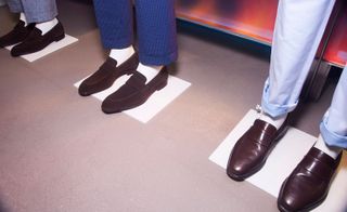 Mannequins legs wearing shoes and trousers