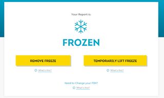 How to freeze your credit with TransUnion: A detail of the credit-freeze interface on the TransUnion website.