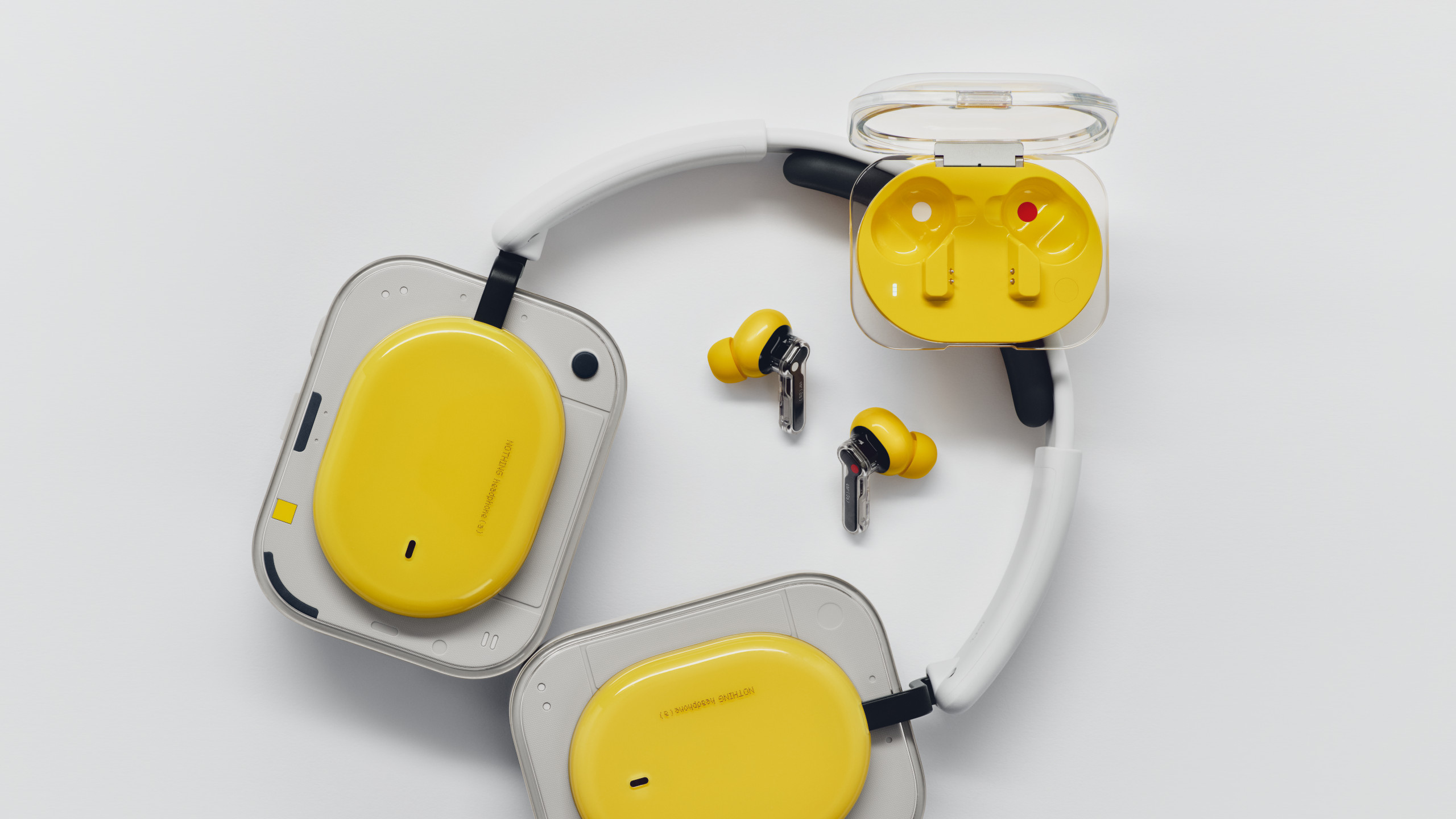 Nothing Ear (3a) and Headphone (a) in yellow