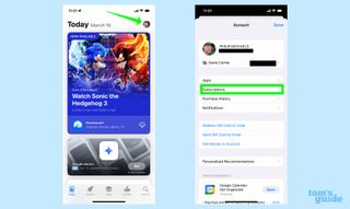 Finding your subscriptions in the App Store App on your iPhone
